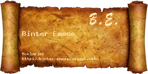 Binter Emese névjegykártya